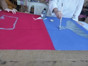 panneau de grenoble , la phase peinture